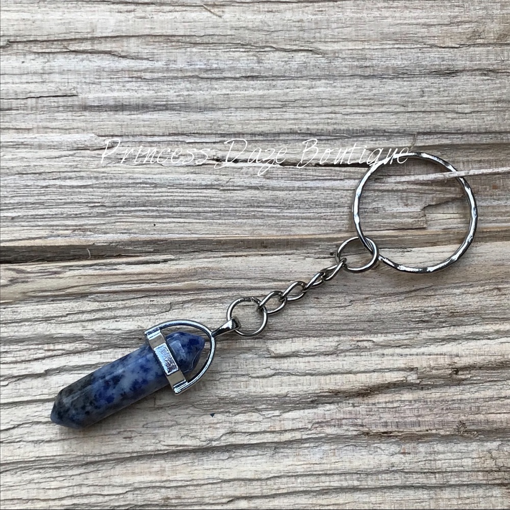 Sodalite Natural Stone Pendant Keychain
